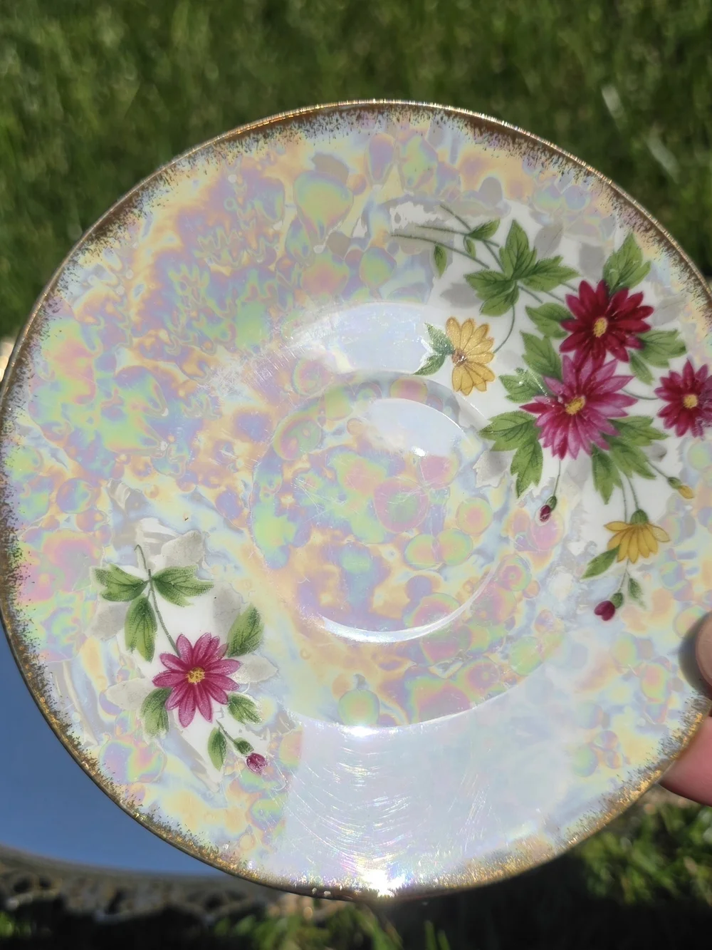 Ucagco September Aster, Vintage Teacup And Saucer  Set